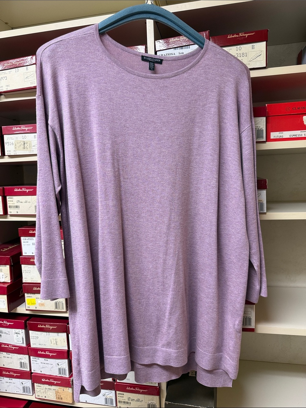 Eileen Fisher Lavender Crewneck Pullover
